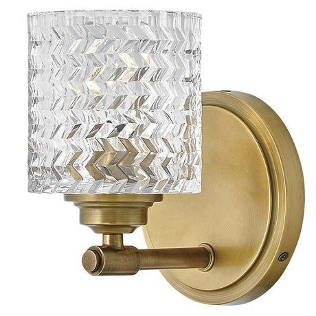 Hinkley Elle Chrome Wall Sconce with Chevron Cut Glass Shade