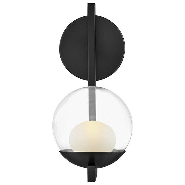 Sunni Bath Wall Sconce Steel Arm Clear Glass Globe