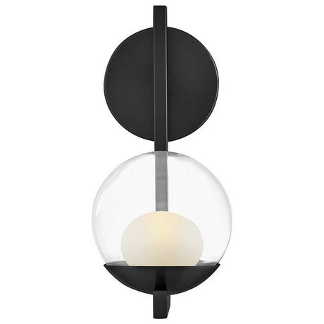 Sunni Bath Wall Sconce Steel Arm Clear Glass Globe