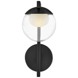 Sunni Bath Wall Sconce Steel Arm Clear Glass Globe