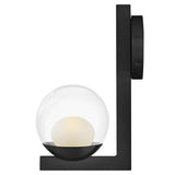 Sunni Bath Wall Sconce Steel Arm Clear Glass Globe