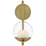 Sunni Bath Wall Sconce Steel Arm Clear Glass Globe