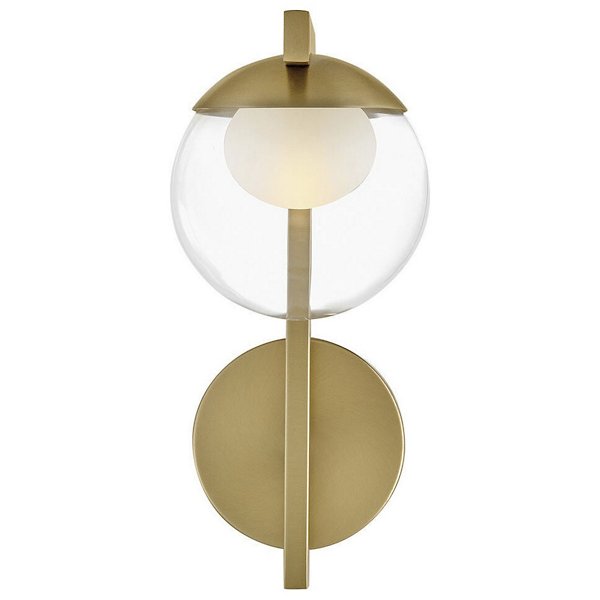 Sunni Bath Wall Sconce Steel Arm Clear Glass Globe