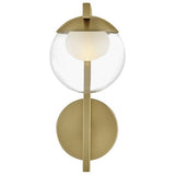 Sunni Bath Wall Sconce Steel Arm Clear Glass Globe