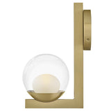 Sunni Bath Wall Sconce Steel Arm Clear Glass Globe