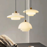 Hanna Art Deco Glass Pendant Light Modern Creamy Style Hanging Lamp