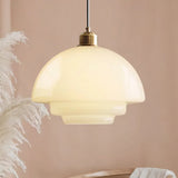 Hanna Art Deco Glass Pendant Light Modern Creamy Style Hanging Lamp