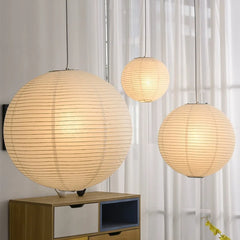 Rice Paper Pendant Light Wabi Sabi Round Modern White
