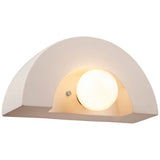 Crescent Ceramic Wall Sconce, Gloss Black with Matte White