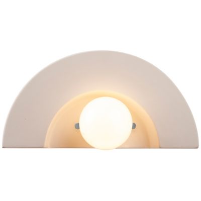 Crescent Ceramic Wall Sconce, Gloss Black with Matte White
