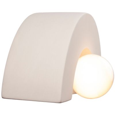 Crescent Ceramic Wall Sconce, Gloss Black with Matte White