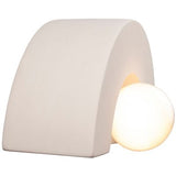 Crescent Ceramic Wall Sconce, Gloss Black with Matte White