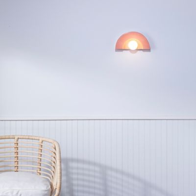 Crescent Ceramic Wall Sconce, Gloss Black with Matte White