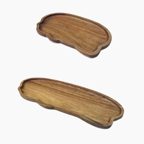 Japanese Wooden Serving Tray - Elegant Snack and Tea Organizer for Desserts