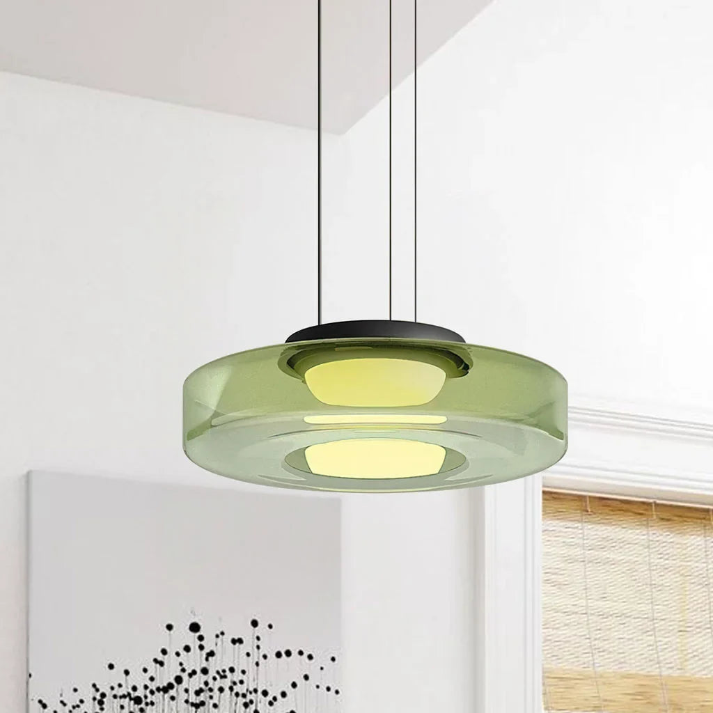 Pendant Light Nordic Glass and Iron Shade Multi-Layer Modern