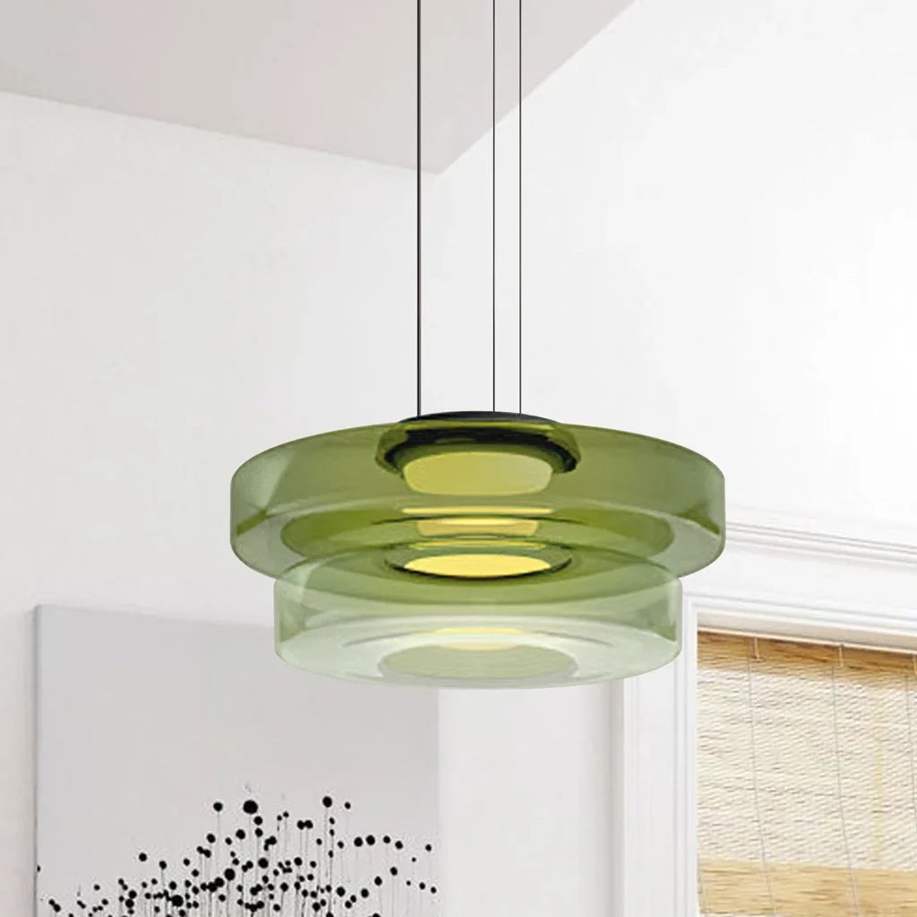 Pendant Light Nordic Glass and Iron Shade Multi-Layer Modern