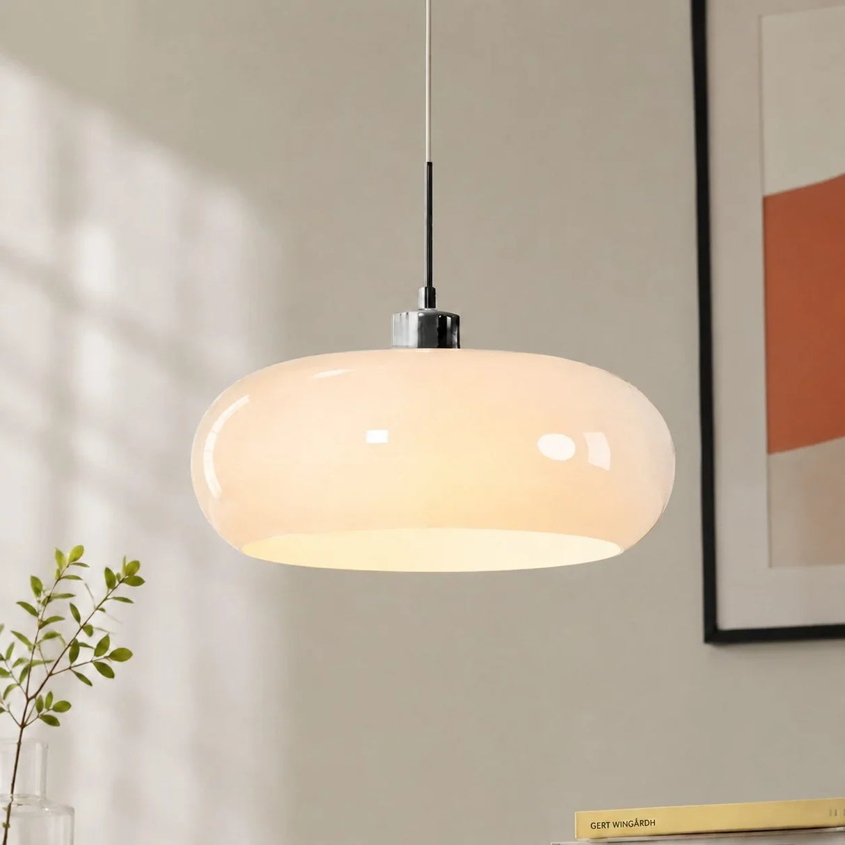 Bauhaus Kieran Glass Pendant Light Iron 1-Light