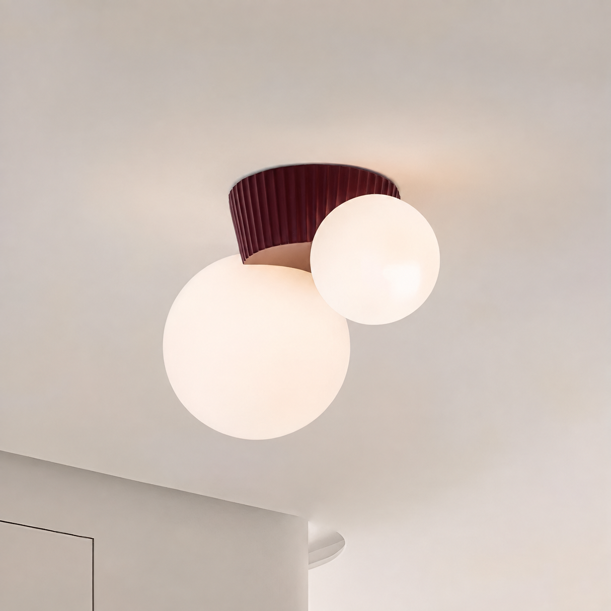 Modern Minimalist Land Flush Mount Ceiling Light Resin Glass 2-Light
