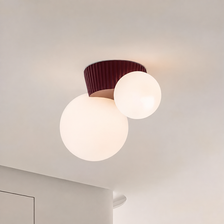 Modern Minimalist Land Flush Mount Ceiling Light Resin Glass 2-Light