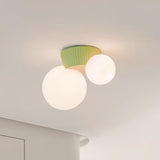 Modern Minimalist Land Flush Mount Ceiling Light Resin Glass 2-Light