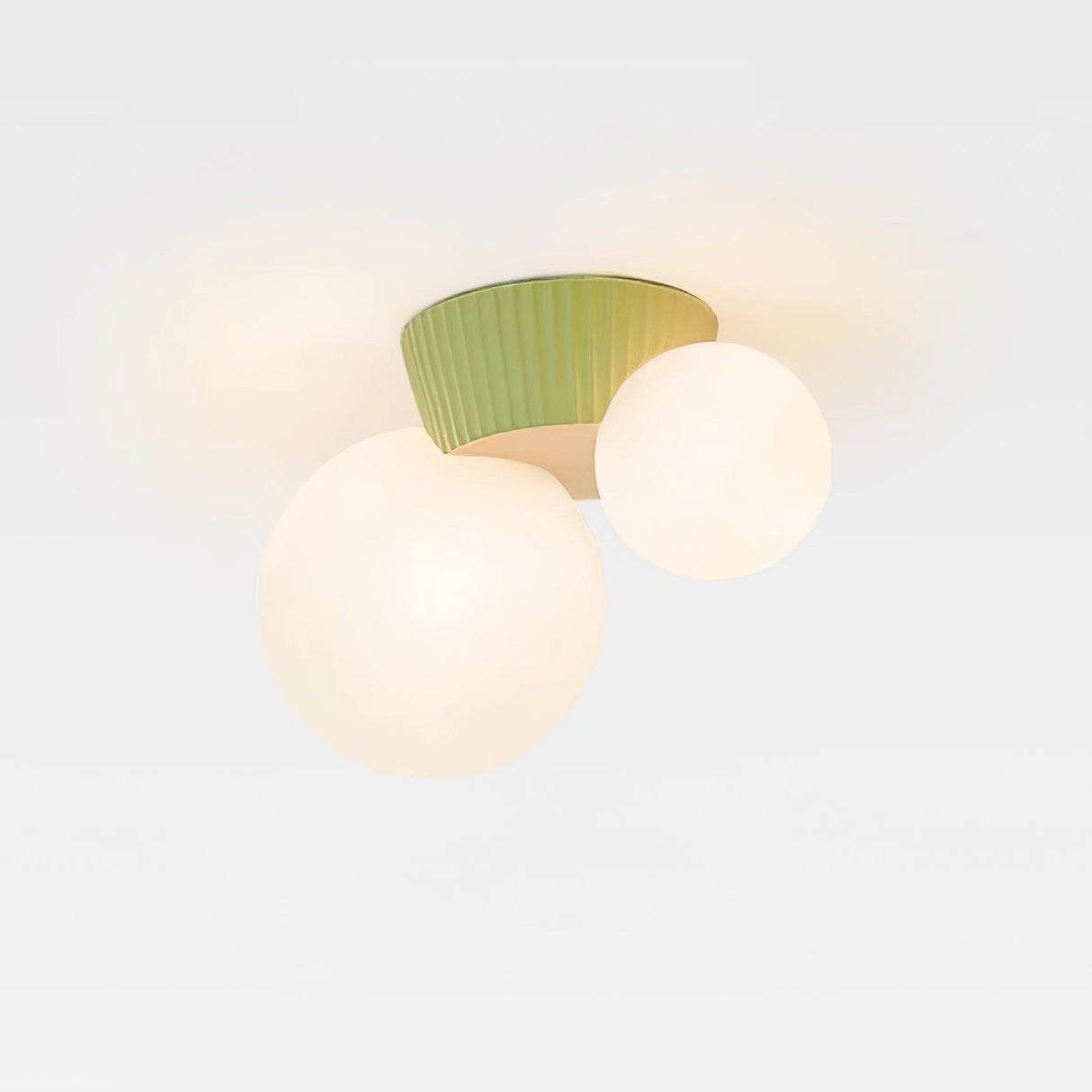 Modern Minimalist Land Flush Mount Ceiling Light Resin Glass 2-Light
