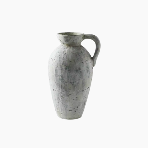 Handmade Distressed Ceramic Vase Rustic Farmhouse Crackle Glaze Centerpiece