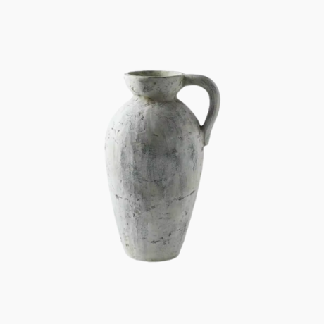 Handmade Distressed Ceramic Vase Rustic Farmhouse Crackle Glaze Centerpiece