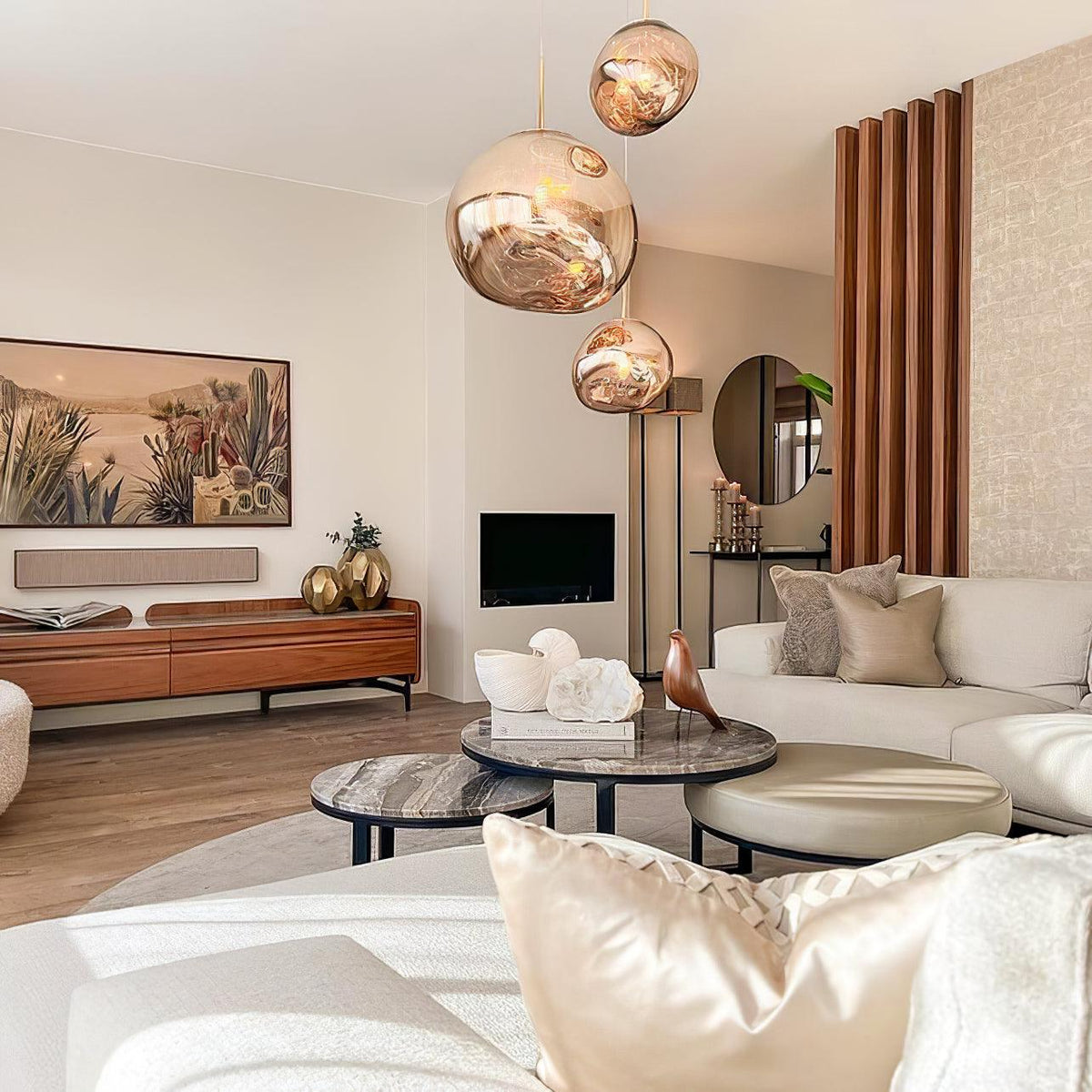 Modern Minimalist Lava Pendant Light PVC Metal