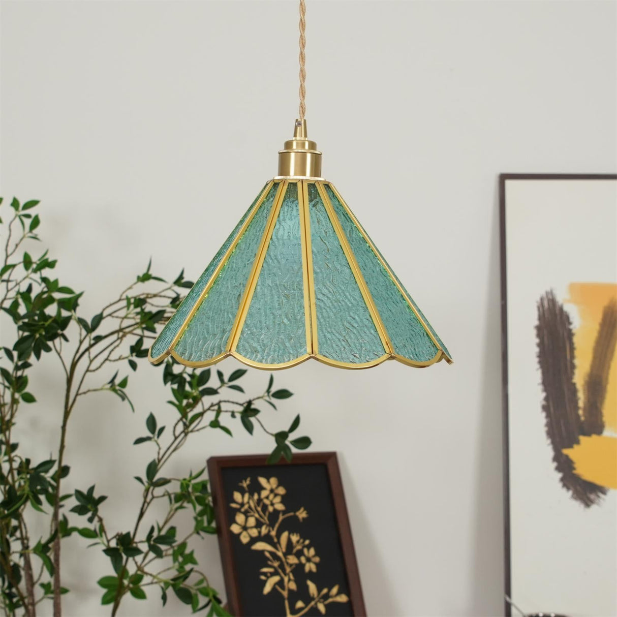 Modern Minimalist Leslie Pendant Light Glass Metal 1-Light