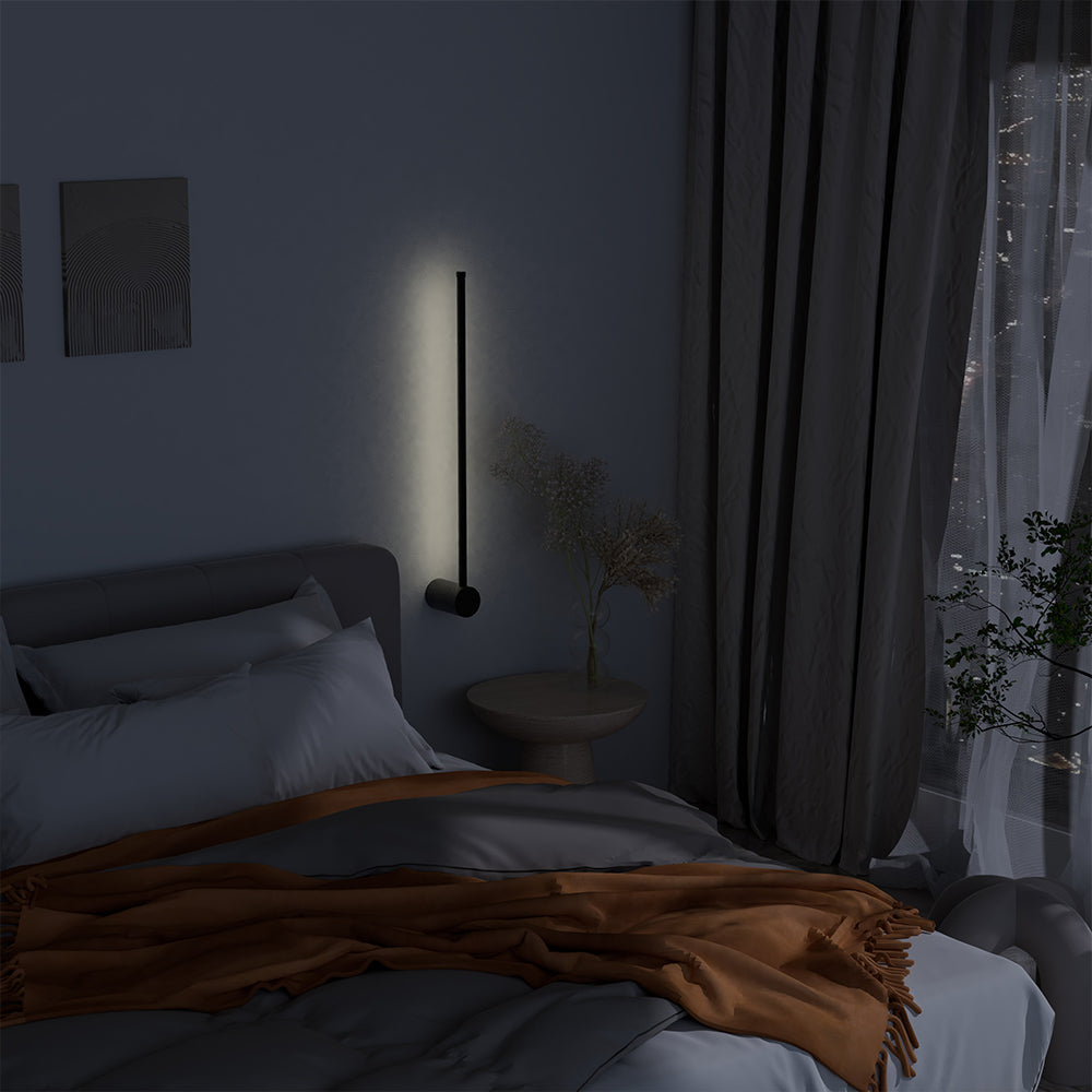 Modern Minimalist Linear LED Wall Light Aluminum 360-Degree Rotating Sconce