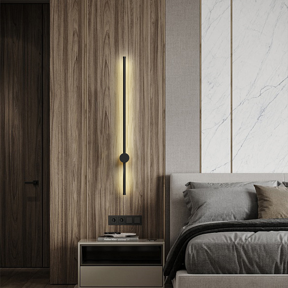 Modern Minimalist Linear LED Wall Light Aluminum 360-Degree Rotating Sconce