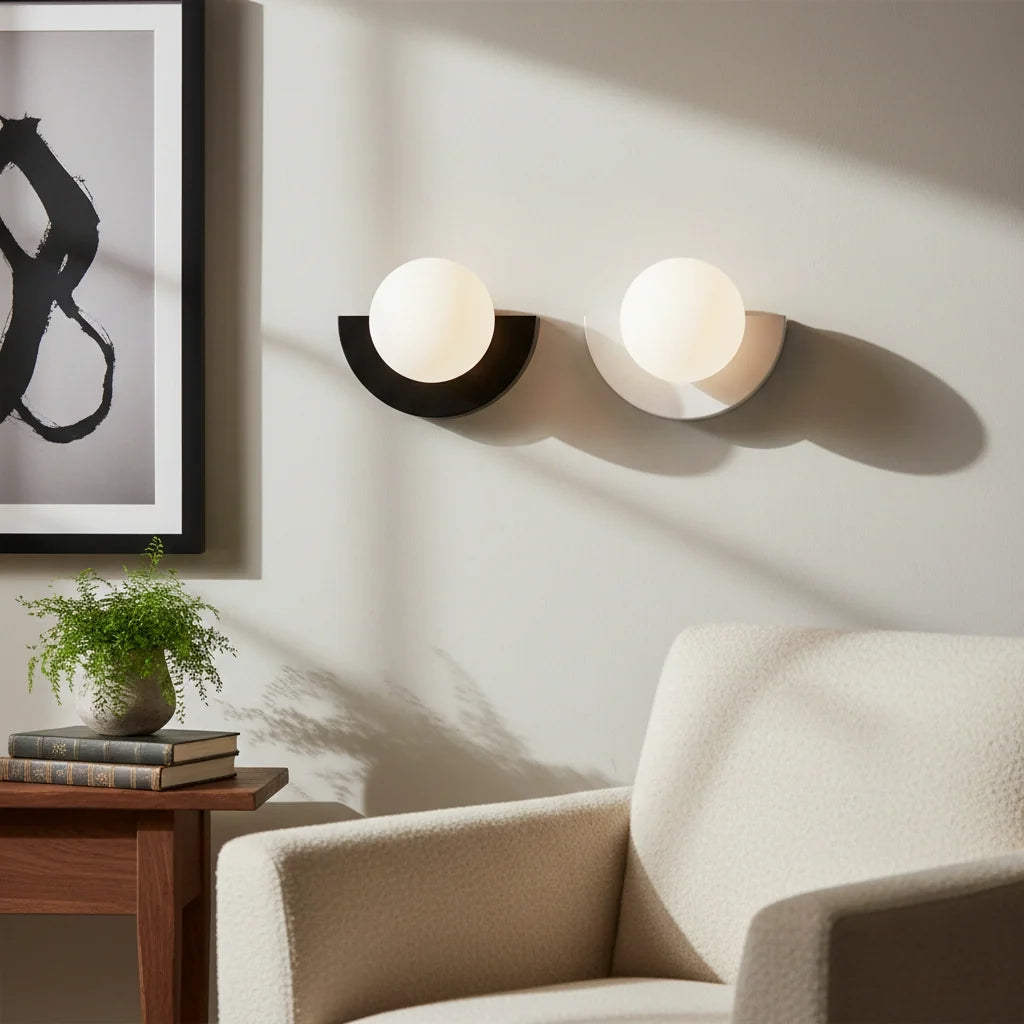 Linus Minimalist Colorful Glass Globe Wall Light Modern Sconce