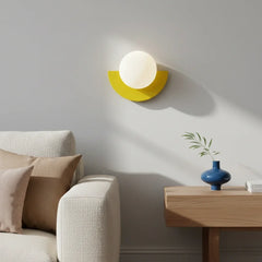 Linus Minimalist Colorful Glass Globe Wall Light Modern Sconce