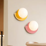 Linus Minimalist Colorful Glass Globe Wall Light Modern Sconce