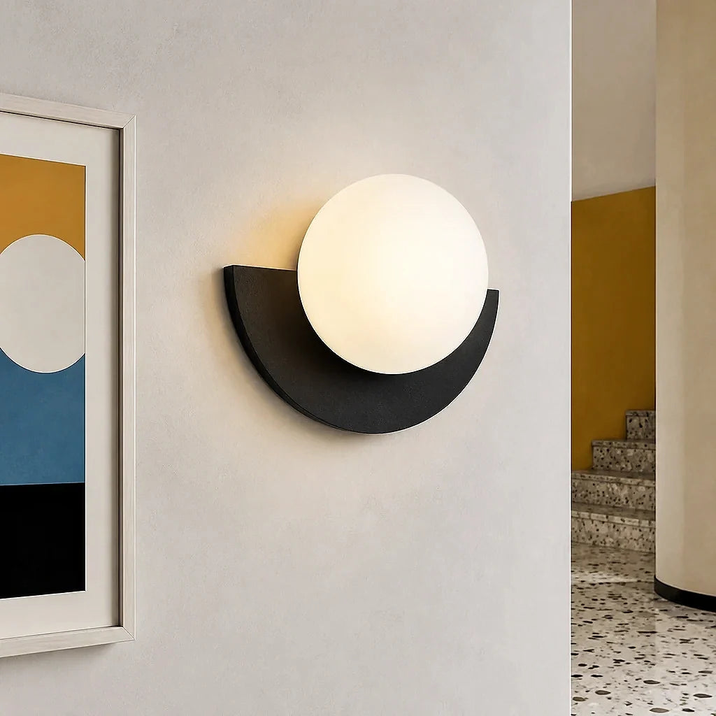 Linus Minimalist Colorful Glass Globe Wall Light Modern Sconce