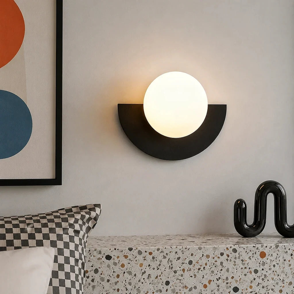 Linus Minimalist Colorful Glass Globe Wall Light Modern Sconce