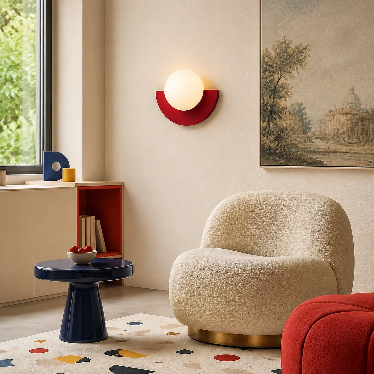 Linus Minimalist Colorful Glass Globe Wall Light Modern Sconce