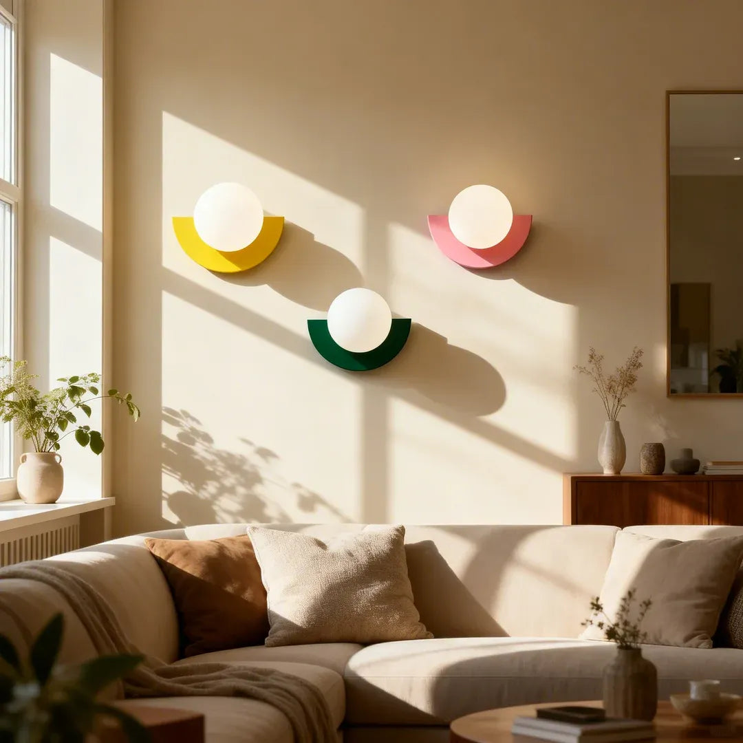 Linus Minimalist Colorful Glass Globe Wall Light Modern Sconce