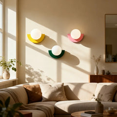 Linus Minimalist Colorful Glass Globe Wall Light Modern Sconce
