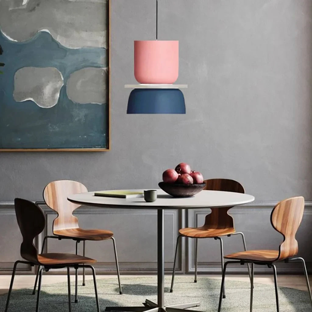 Nordic Pendant Light Acrylic Aluminum Colorful Bowl Shade E27