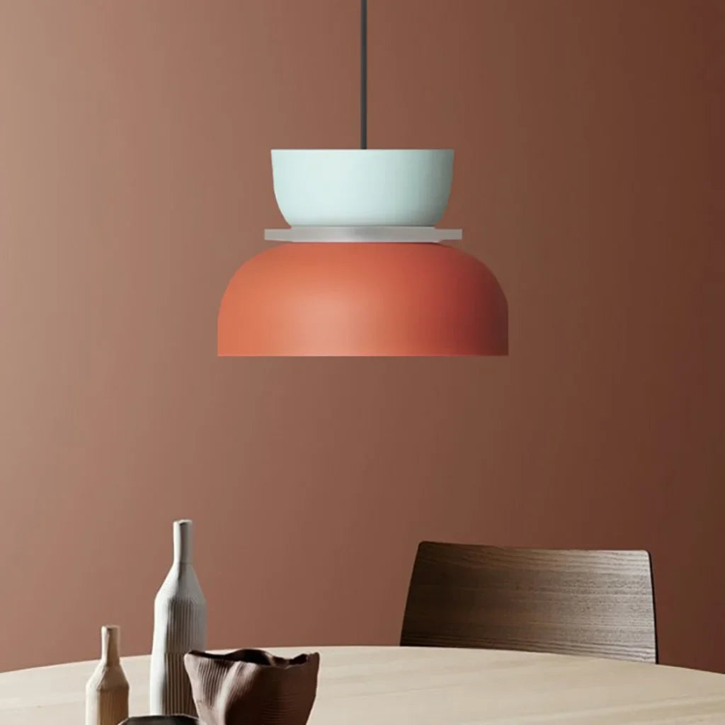 Nordic Pendant Light Acrylic Aluminum Colorful Bowl Shade E27