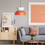 Nordic Pendant Light Acrylic Aluminum Colorful Bowl Shade E27