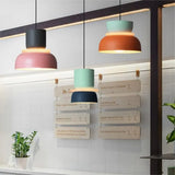 Nordic Pendant Light Acrylic Aluminum Colorful Bowl Shade E27