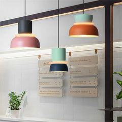 Nordic Pendant Light Acrylic Aluminum Colorful Bowl Shade E27