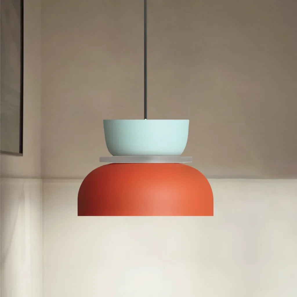 Nordic Pendant Light Acrylic Aluminum Colorful Bowl Shade E27