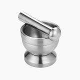 Mini Double Stainless Steel Mortar Pestle Grinder with Antiskid Base