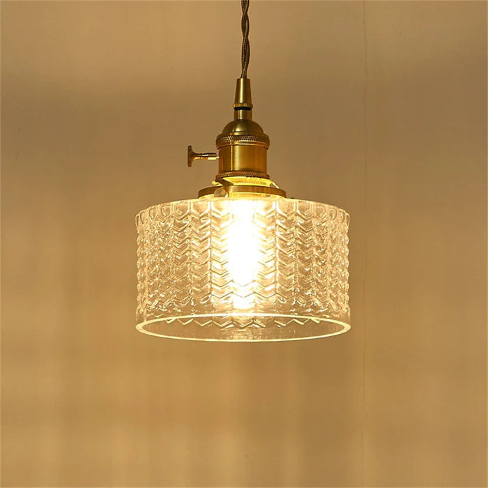 Lampsmodern-UK Vintage Cylinder Glass Pendant Light Adjustable 59 in Drop