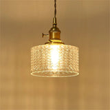Lampsmodern-UK Vintage Cylinder Glass Pendant Light Adjustable 59 in Drop