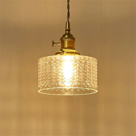 Lampsmodern-UK Vintage Cylinder Glass Pendant Light Adjustable 59 in Drop