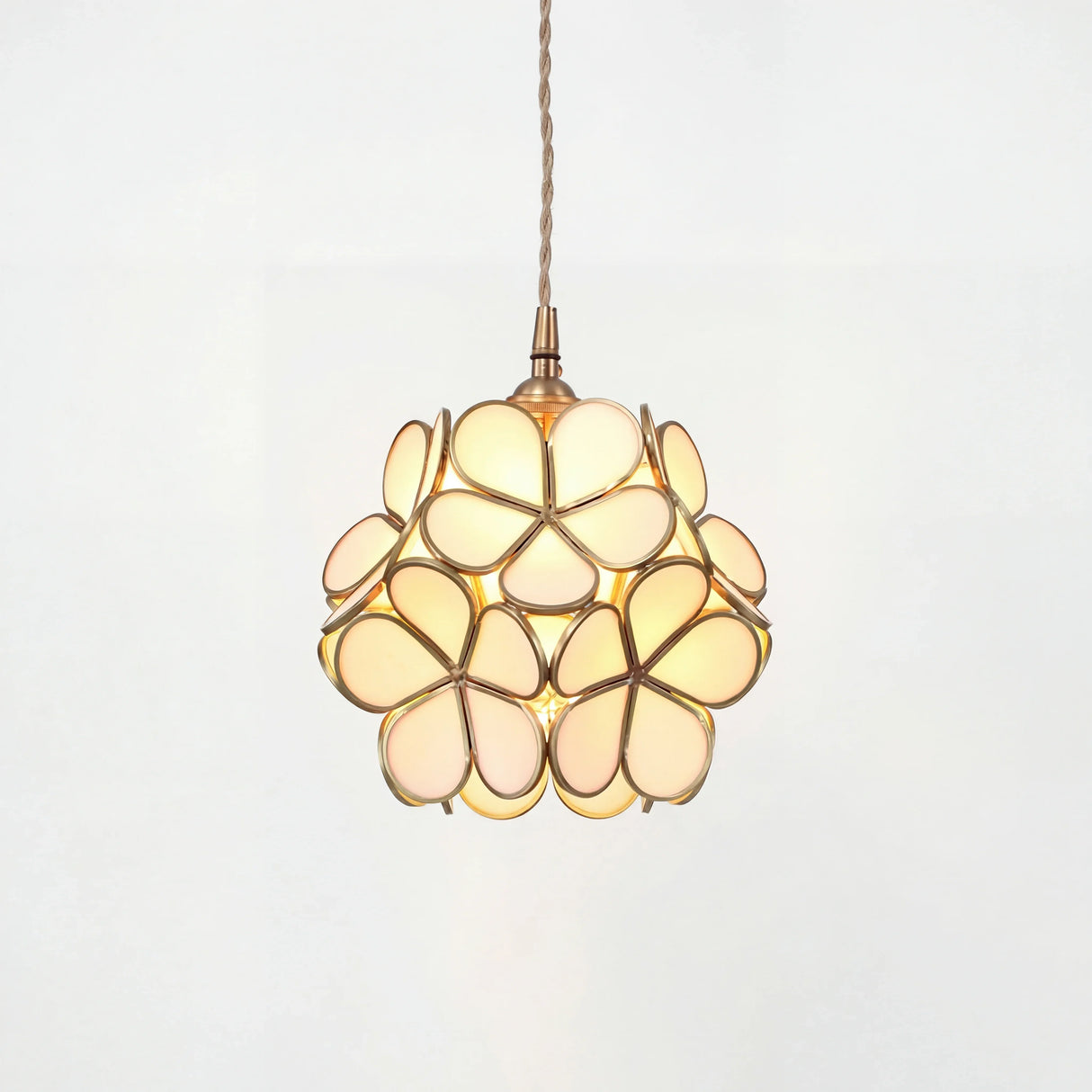 Mylene Flower Petal Glass Pendant Light Modern Fixture